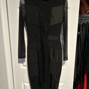 sheer partial see through dress